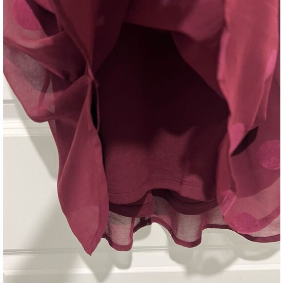Xhilaration Women's Sleeveless Shift Dress Burgundy Polka Dot Size Small Lined - Picture 4 of 8